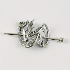 Vintage Dragon Hair Slide With Stick Alloy Headwear Non Slip Hair Accessory