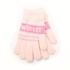 Winter Letter Style Cold-proof Girl's Finger Gloves