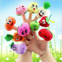 10pcs Cartoon Finger Puppet Toy Fruit Vegetable Shape Early Education