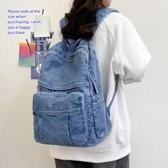 Vintage Style Denim Backpack for Women