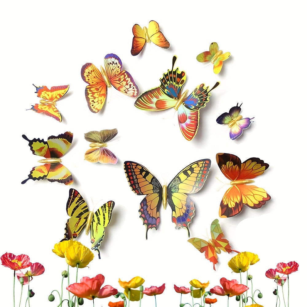 12pcs 3D Butterfly Wall Decals Removable Decor Stickers Kids Bedroom Art Mural