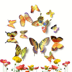 12pcs 3D Butterfly Wall Decals Removable Decor Stickers Kids Bedroom Art Mural