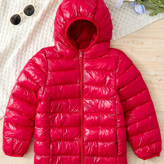 Boys Winter Hooded Coat Cotton Padded Light Warm Jacket