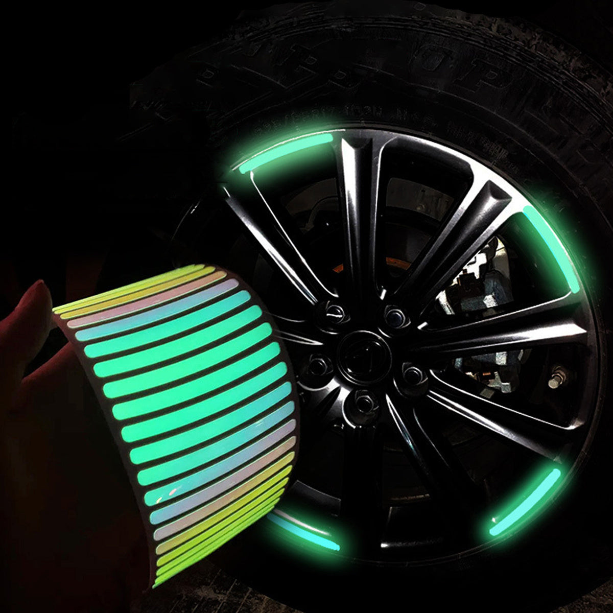 20 Pcs Reflective Strips Rim Tape for Car Motorcycle Wheels