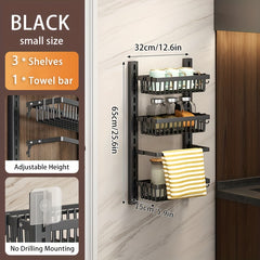 Adjustable Wall Mounted Storage Rack for Kitchen and Bathroom