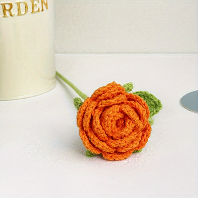 Crochet Artificial Rose Home Decor
