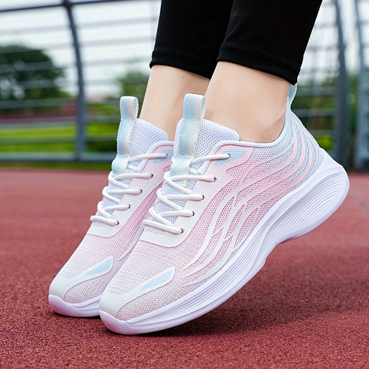 Breathable Lace Up Walking Shoes for Women - Non Slip Mesh Sneakers