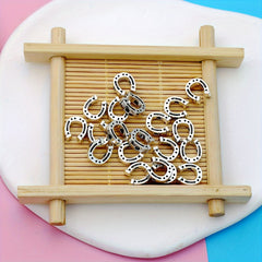 20pcs Antique Silver Charms Horseshoe Spacer Beads Vintage U Shape Loose Beads