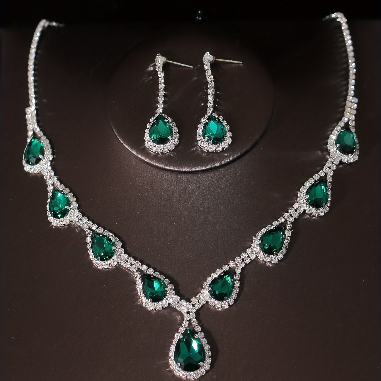 Crystal Bridal Crown Necklace Earrings Set Wedding Accessories