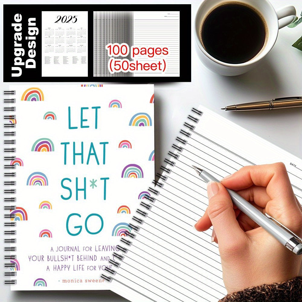 Let That S t Go Funny Notebook with Rainbow 100 Pages