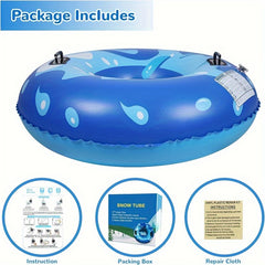 Winter Snow Tube Inflatable Sled Heavy Duty Hard Bottom Sled