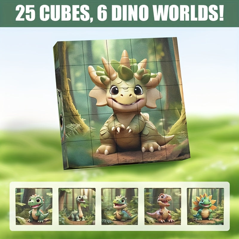 25pcs Magnetic Dinosaur Puzzle Toy for Kids DIY Educational Toys