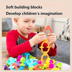 Colorful Suction Cup Building Blocks Sensory Toys