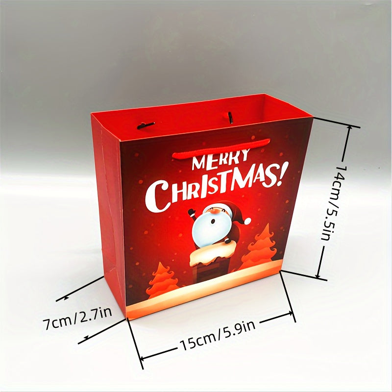 10pcs Christmas Gift Bag Paper Gift Bag with Handle Holiday Gift Packaging Bag