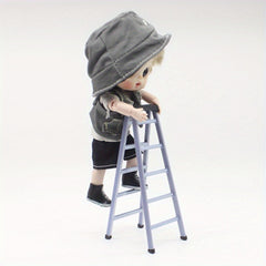 1:12 Scale Dollhouse Ladder Accessory Light Gray Plastic Decor Model