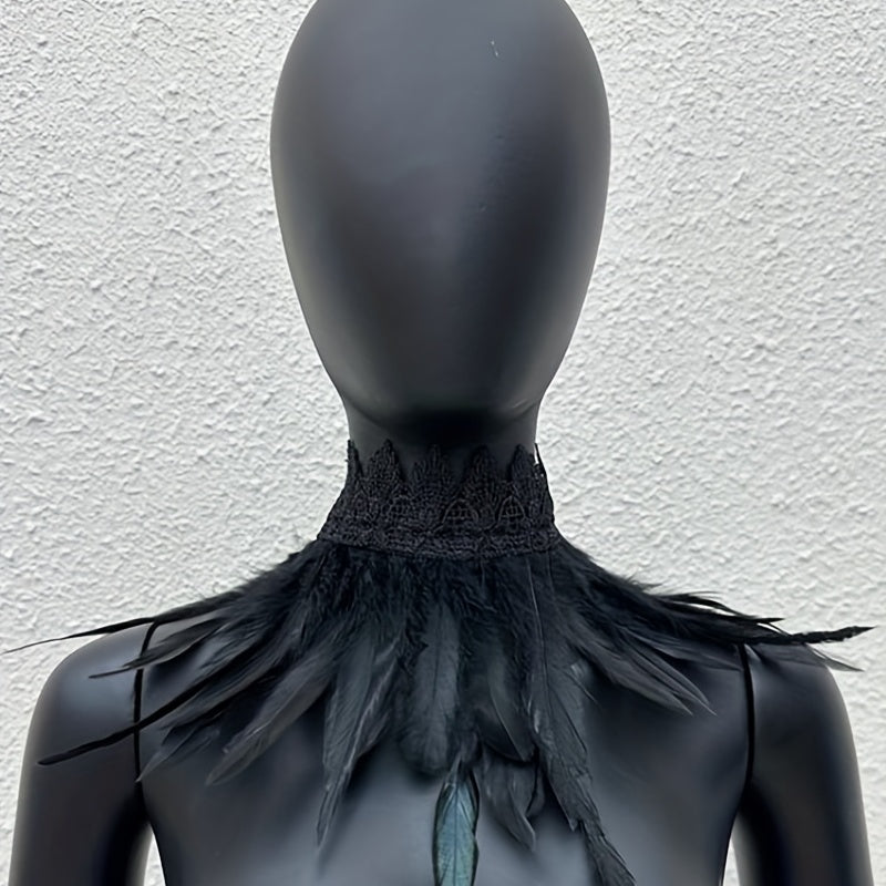 Faux Feather Neck Scarf Halloween Cosplay Costume Accessory