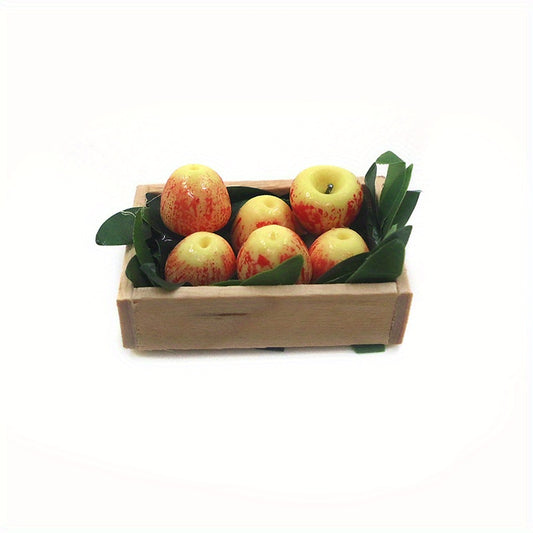 1:12 Scale Mini Apples Realistic Fruit Decor for Dollhouse Models - Red & Yellow