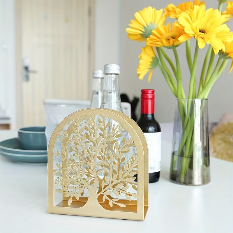 Leaf Metal Napkin Holder for Kitchen & Dining Room Decor