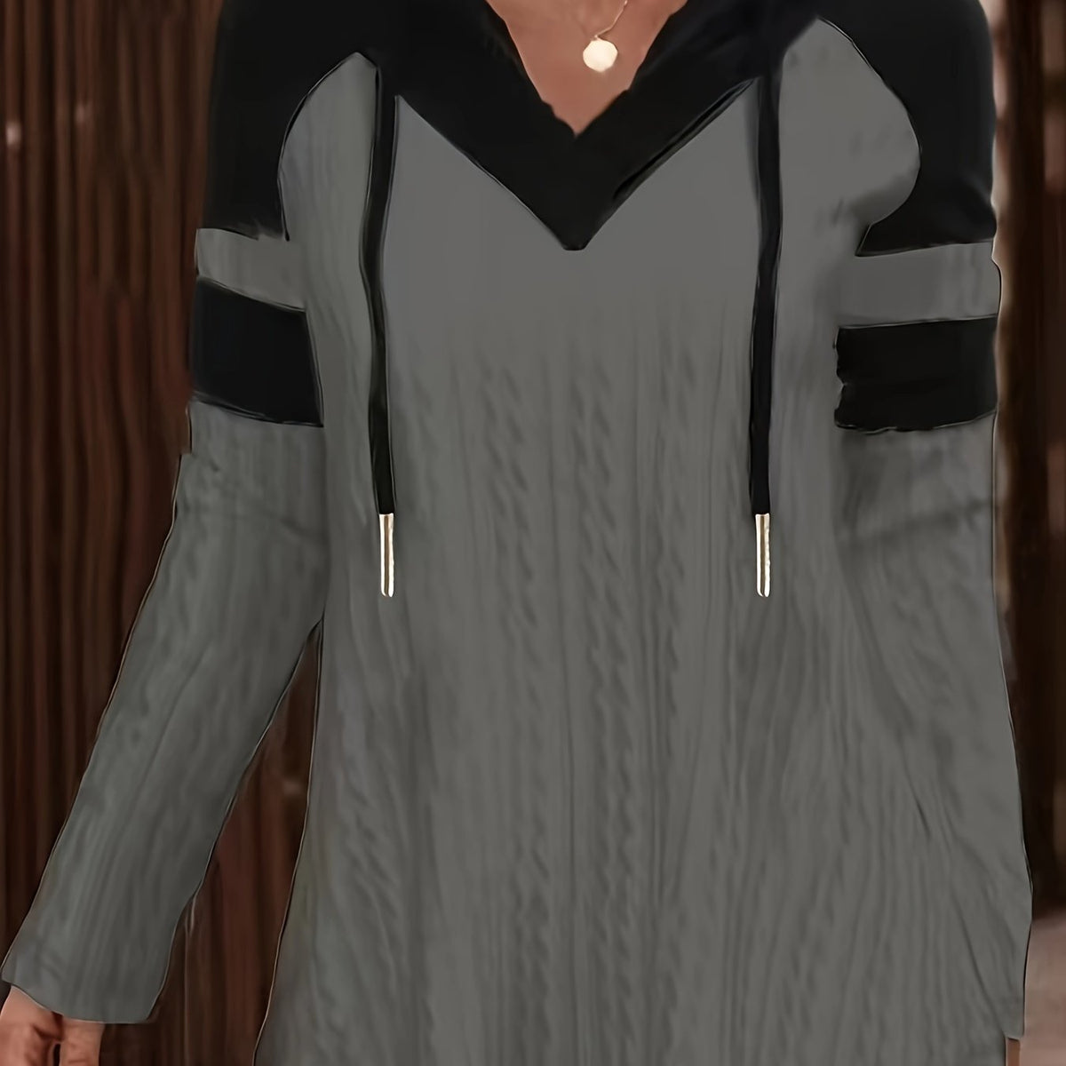  Cable Knit Raglan Sleeve Hoodie