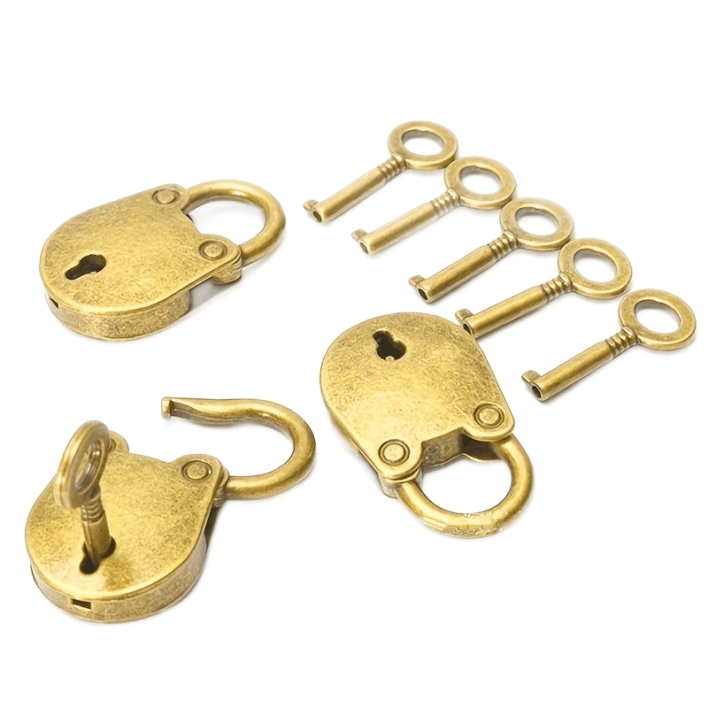 Vintage Metal Lock and Key Padlock