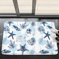 Stylish Non Slip Bathroom Mat Starfish Print Absorbent Anti Skid Floor Pad