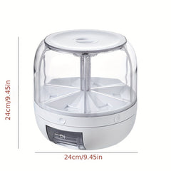 Rotating Food Dispenser 3 5 Kg Rice Barrel Cereal Jar Divided Sealed Cans