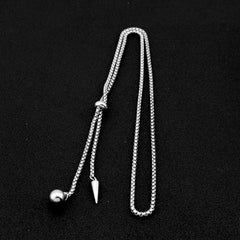 Stainless Steel Rivet Ball Pendant Necklace