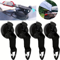 4pcs Heavy Duty Suction Cups With 4 Clips Set Upgraded Car Camping Tie Down