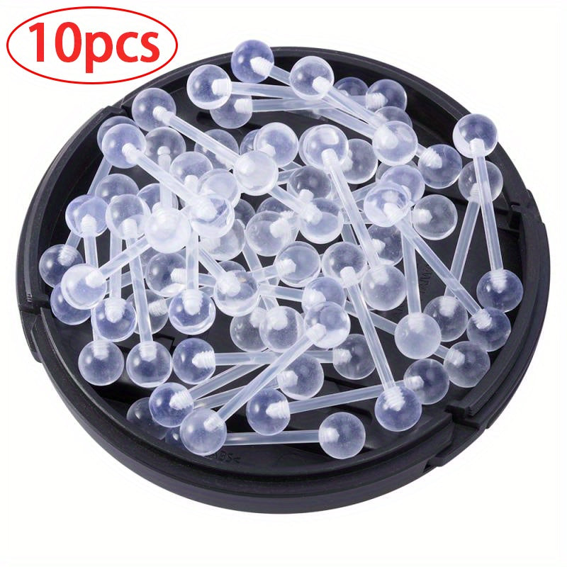 10pcs Colorful Acrylic Ball Tongue Barbell Stud Nipple Ring Tragus