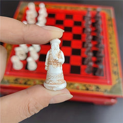 Vintage 3D Resin Chess Pieces Wooden Table Chess Game