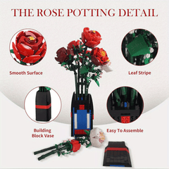 1pc Rose Bouquet Building Blocks - Anniversary Thanksgiving Gift