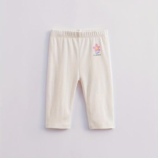 Girls Summer Cropped Leggings Assorted Colors Elastic Knit Pants