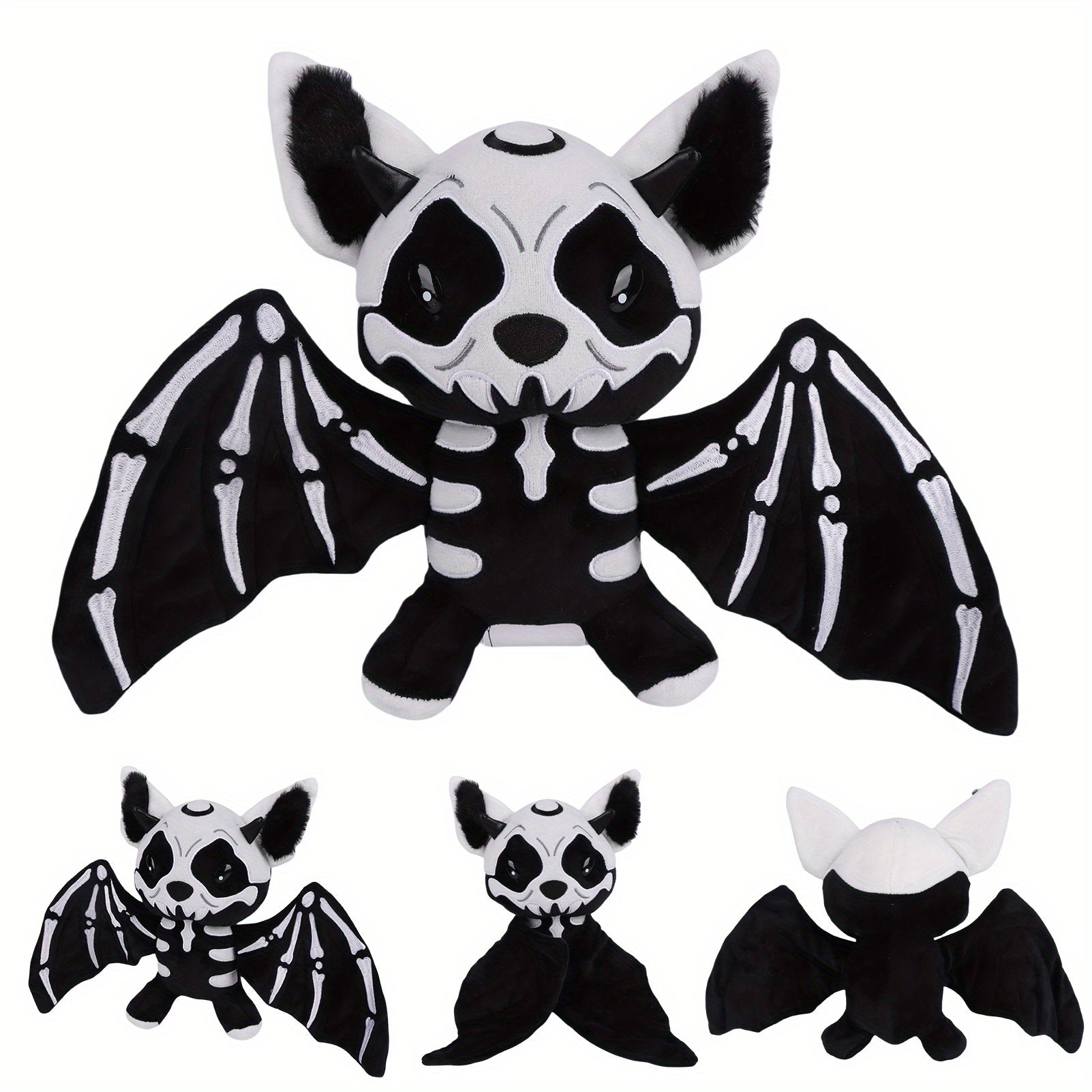 11in Skeleton Halloween Bat Plush Toy Soft Stuffed Animal Doll