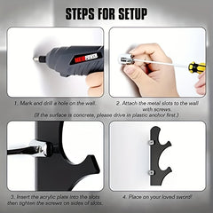 Wall Mounted Lightsaber Stand Sword Display Rack For 1-2 Swords