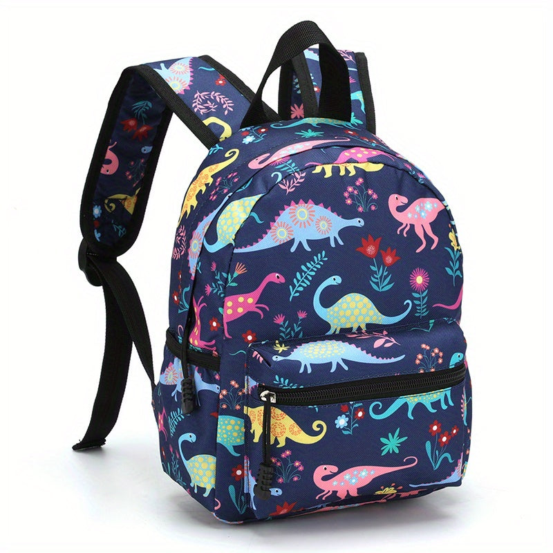 Colorful Dinosaur Backpack for Kids with Padded Back and Adjustable Straps
