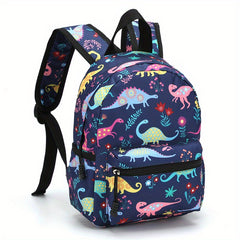Colorful Dinosaur Backpack for Kids with Padded Back and Adjustable Straps