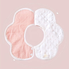 Baby Flower Shape 360 degree Rotating Beanie Velvet Baby Gauze Bib