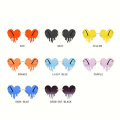 Rimless Heart Tears Sunglasses Y2K Metal Eye Glasses