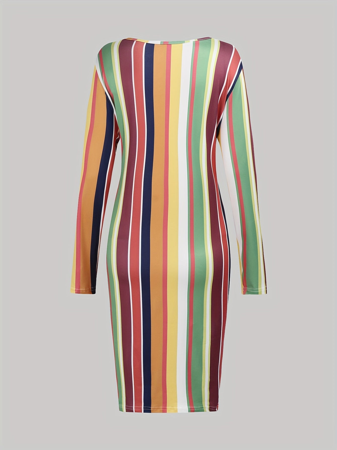  Sexy Dress Womens Plus Striped V Neck Slim Fit Dress