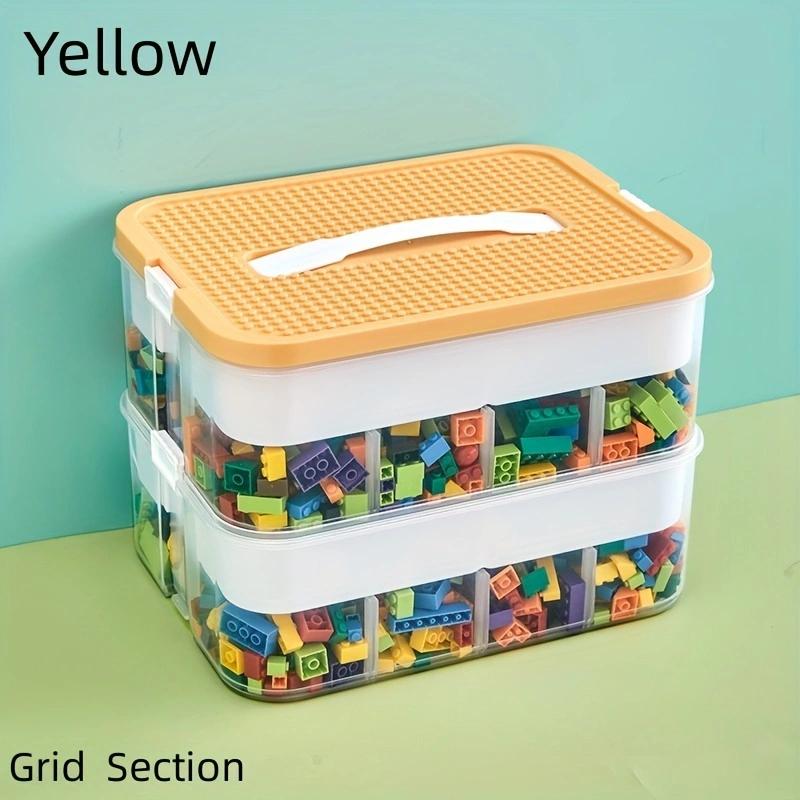 Building Blocks Storage Box with Baseplate Lid & Carrying Handle