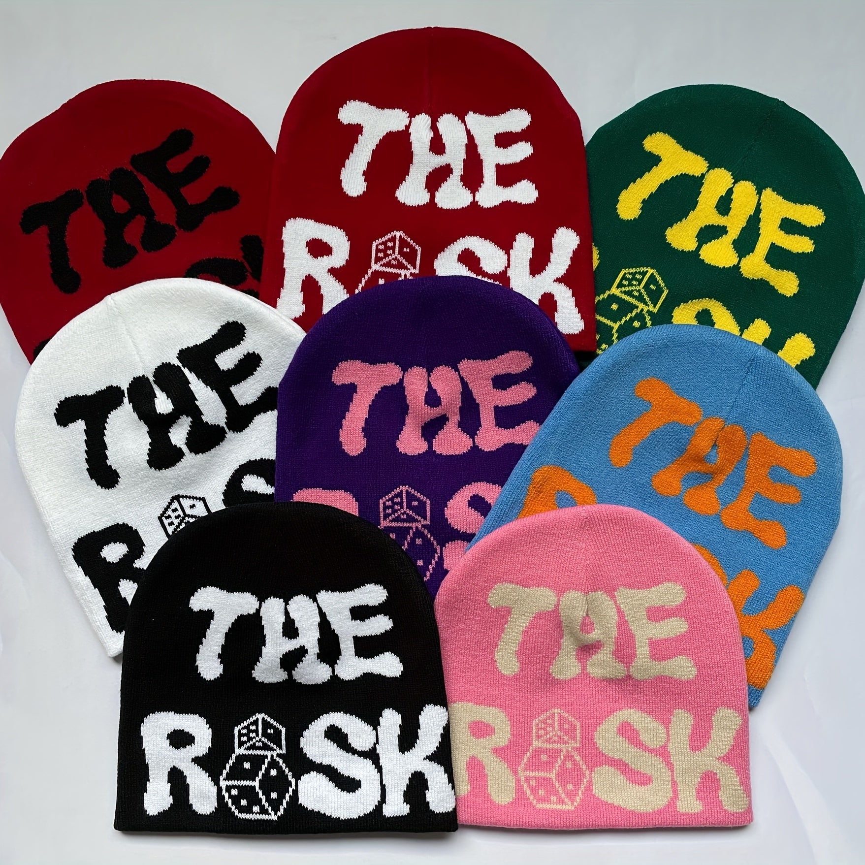 Alphabet Dice Jacquard Knit Beanie Unisex Beanie