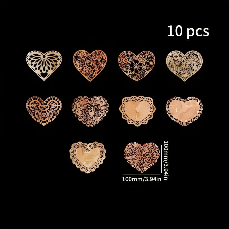 10pcs Traces of the Past Series Material Pack Retro Hollow Lace Journal Decor