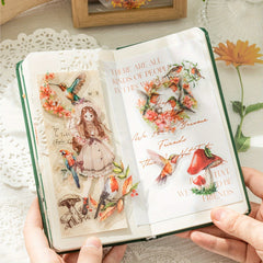 30pcs Flying Bird & Flower PET Ink Sticker Pack for Journal Decoration