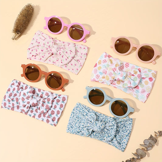 2pcs Fruits Floral Print Headbands & Sunglasses Set for Girls
