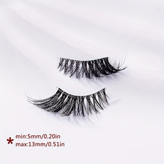 5 Pairs Winged End Eye Elongated Eyelashes Clear Band Half False Eyelashes 13mm