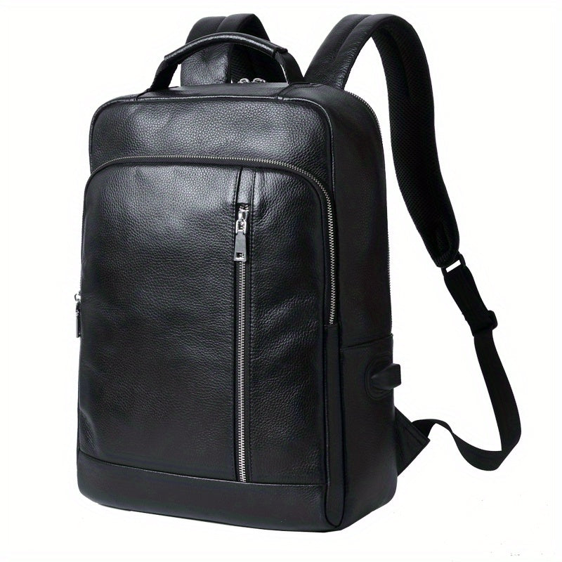 Men's Leather Backpack Casual Business Computer Backpack