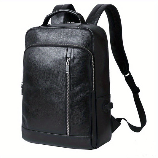 Men's Leather Backpack Casual Business Computer Backpack