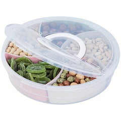 Fruit Snack Vegetable Tray Compartment Plate With Lid