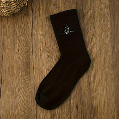 3 Pairs Heart Pattern Socks Mid Tube Stockings Women's Hosiery