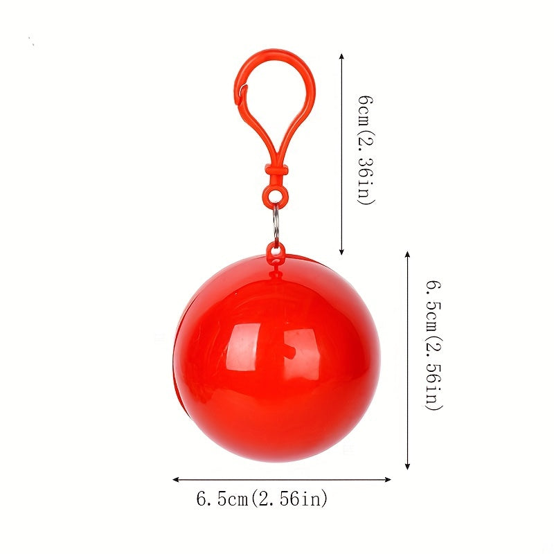 Disposable Ball Shape Raincoat Key Chain for Outdoor Activities